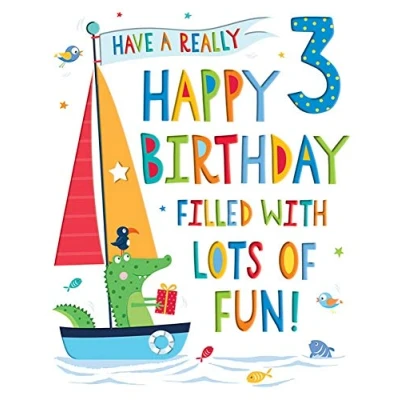 Image of Regal Publishing Juvenile Birthday Card Age 3 M 8 x 6 inches
