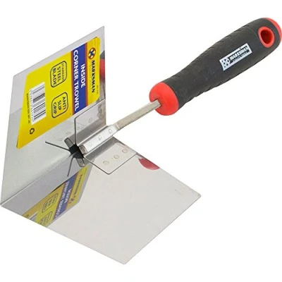 Image of Inside Corner Trowel Stainless Steel Blade, Pointed, Internal, Plastering, DIY Professional Hand Tool Best Angled to Include with Your Plastering Tools