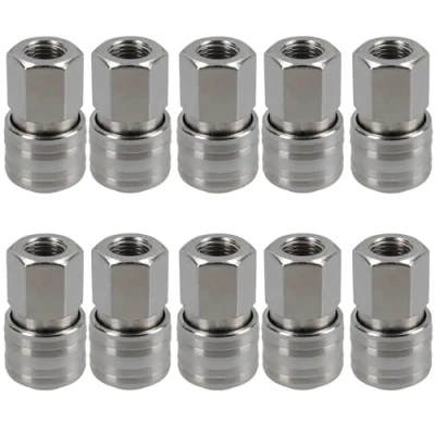 Image of Euro Air Line Quick Release Hose Coupler Connector 1/4 BSP Female Thread 10pc
