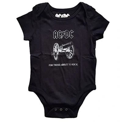 Image of AC/DC Official About to Rock Black Cotton Kids Baby Grow 12 18 Months Toddler