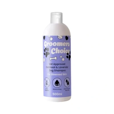 Image of Groomers Choice Oatmeal &amp; Lavender Dog Shampoo for Stressed Skin, 500ml