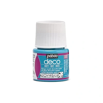 Image of Pebeo 45ml Deco Matt, Acrylic, Caribbean Blue, 7 x 4.5 cm