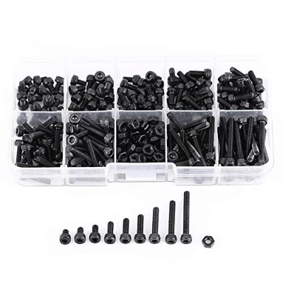 Image of 280 Pcs/Set M3 Cap Head Hex Socket Bolt Screw Nut, Metric Machine Fastener Assortment Kits, 100pcs Nuts and 180pcs Screws Repair Tool Accessory for Home Office Electronic