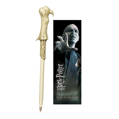 Image of The Noble Collection Harry Potter Lord Voldemort Wand Pen and Bookmark 9in (23cm) Stationery Pack Officially Licensed Film Set Movie Props Gifts