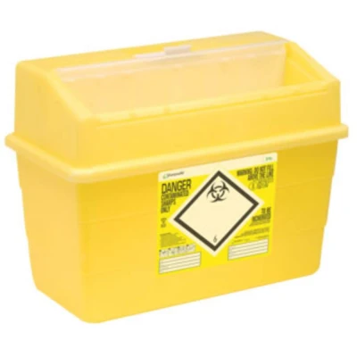 Image of Sharpsafe SHARPS BIN 24LTR, Grey base, Yellow lid