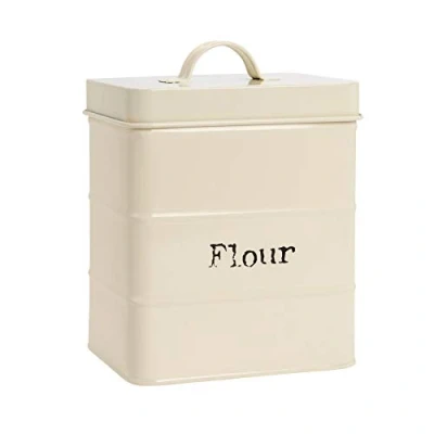 Image of Vintage Flour Tin Cream By Harbour Housewares