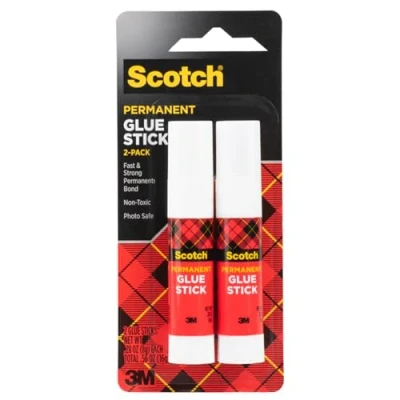 Image of 3M Scotch 6008 Permanent Glue Stick: 0.28 Ounce *2 pack (White) 2