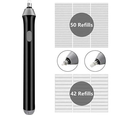 Image of GuDoQi Electric Eraser, 92 Eraser Refills, Battery Operated, Automatic for Drawing Pencils, Learning, Office, Architectural Plans, Arts and Crafts