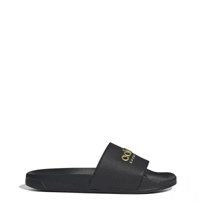Image of adidas Performance Adilette Shower Unisex Pool slides, Size: 8, Core black/matte gold Synthetics