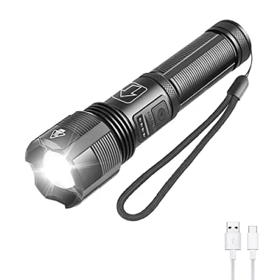 Image of 6000 Lumens LED Torch USB Rechargeable, WESLITE XHP70 Super Powerful Torches Bright Handheld Flashlight High Tactical Zoomable &amp; 5 Modes for Camping Hiking Fishing