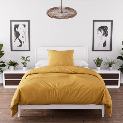Image of Timeless Bohemian bed linen, yellow, 140 x 200 cm
