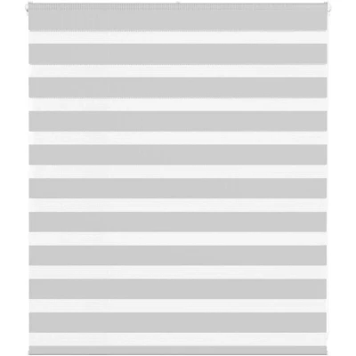 Image of vidaXL Zebra Blind Light Grey 120x100 cm Fabric Width 115.9 Polyester