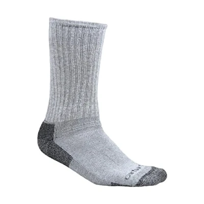 Image of Carhartt Men&#039;s All season Cotton Rich Sock 3 Pairs, Grey, M