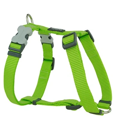 Image of Red Dingo Classic Dog Harness Plain, Lime Green, X Small 12mm