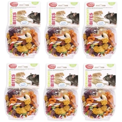 Image of 6 PACK CRITTERS CHOICE CRUNCHY BITES SMALL ANIMAL RABBIT HAMSTER TREATS 100G