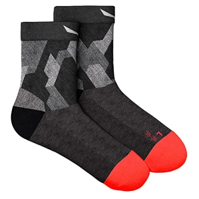 Image of Salewa Pedroc Camo Am W Qrt Sock, Black Out, 36 38, FEMALE