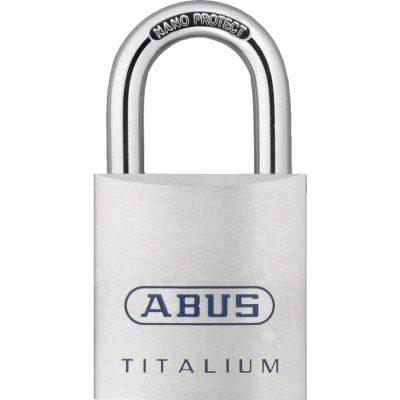 Image of ABUS Titalium padlock 80TI/60 Cellar lock with lightweight, solid body made of special aluminium security level 8 Silver