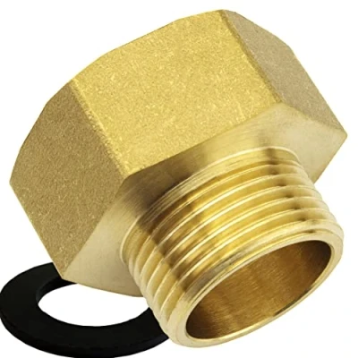 Image of SHYNE Premium 1/4 inch to 1/2 Reducer Made of Brass, Robust and rustproof Connection Nipple Pipe Socket