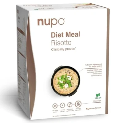 Image of NUPO Diet Meal Risotto Premium for Weight Management I Complete Replacement Control 10 Servings Very Low Calorie Diet, Vegan, Gluten Free, GMO Free