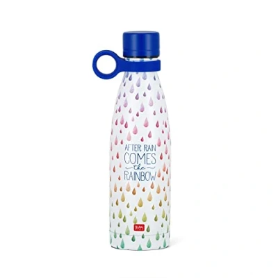 Image of Legami Thermal Bottle, 500 ml, Lightweight and Durable Water Airtight, 12 Hours Hot Drinks 24 Cold, Eco Friendly, Removable Silicone Handle, Stainless Steel, BPA Free