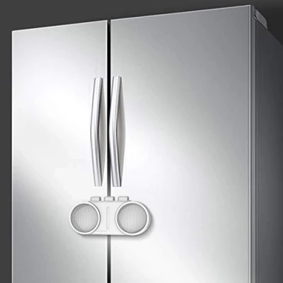 Image of EUDEMON Baby Safety French Fridge Door Lock Freezer Refrigerator Cabinet Cupboard for Childproof &amp; Pet Proofing Easy to Install and Use 3M Adhesive no Tools Need or Drill (White, 1 Pack)