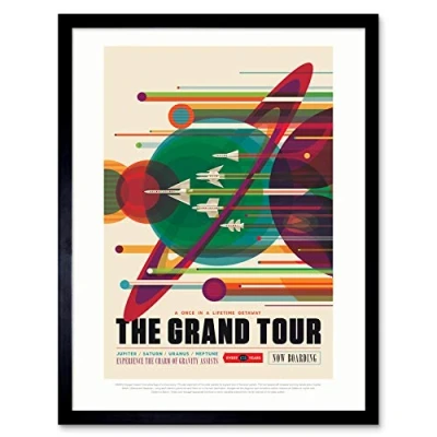 Image of Wee Blue Coo NASA Space Travel Advert Grand Tour Art Print Framed Poster Wall Decor 12x16 inch