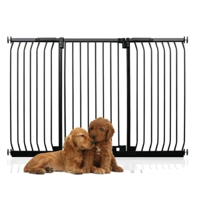 Image of Bettacare Extra Tall Elite Dog Gate, 170cm 179cm, Matt Black, 96.8cm in Height, Pressure Fit Pet Gate
