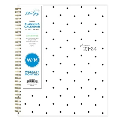 Image of Blue Sky 2023 2024 Academic Year Weekly and Monthly Student Planner, 8.5&quot; x 11&quot;, Flexible Cover, Wirebound, Pippi (142574 A24)