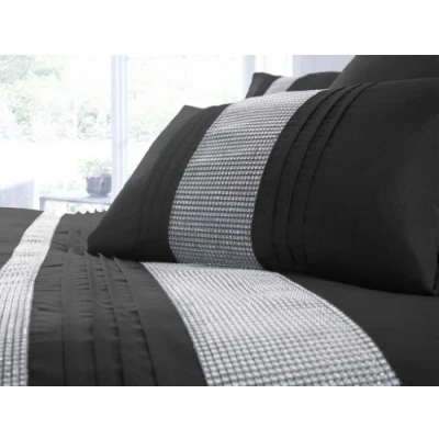 Image of rejuvopedic *SLIGHT * Diamante Black Designer Boudoir Filled Cushion, 48 x 30cms