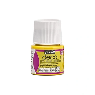 Image of Pebeo 45ml Deco Br, Acrylic, Yellow, 7 x 4.5 cm