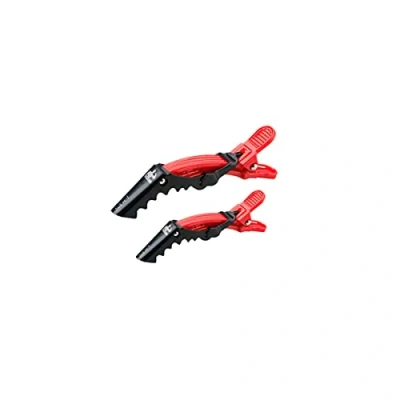 Image of SIBEL Crocodile strong hair clips Pack of 4 RED