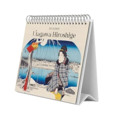 Image of Grupo Erik Desk Calendar 2025 Hiroshige 8 x 7 inches 20 17 cm 12 Month Planner, Desktop Japanese Art 2025,