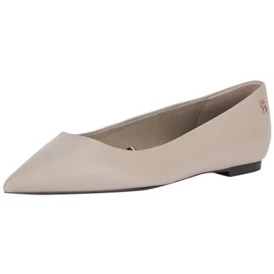 Image of Tommy Hilfiger Essential Pointed Ballerina, Grey, 6