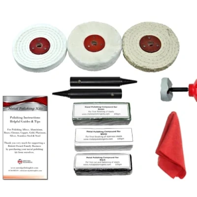 Image of Bench Grinder Add On Steel Stainless Polishing Buffing Kit 4 x 1/2 Mops