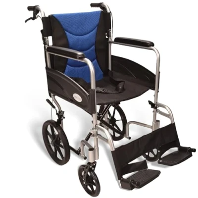 Image of Ultra Lightweight Aluminium Folding Transit Wheelchair with Attendant Brakes ECTR07