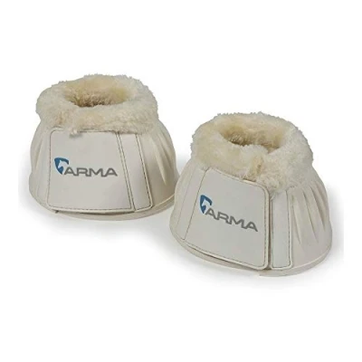 Image of Shires Equestrian Equine Horse Arma Fleece Overreach Xfull White Bell Boots