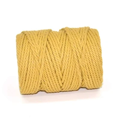 Image of 50M Spools Everlasto 3 Strand Soft Cotton Coloured Macrame Craft Cord (3.5mm approx) (YORK GOLD)