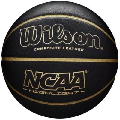 Image of Wilson Men&#039;s NCAA Highlight Basketball, Black/Gold, Official