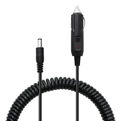 Image of YACSEJAO 12V 24V DC Car Charger Adapter Power Supply Cable, Cigarette Lighter Plug Cable to 5.5mm x 2.1mm for Cars, Trucks, Buses and more Device（1.5M）