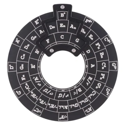 Image of of Fifths Wheel, Tool, 4.7&quot; Round Musical Educational Melody Chord Wheel for Songwriters, Teachers and Musicians