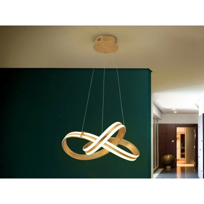 Image of Lazas Integrated LED Pendant Light, Gold Leaf