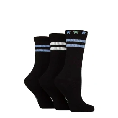 Image of Women&#039;s 3 Pair Elle Half Cushion Bamboo Sports Socks Black / Forager 4 8