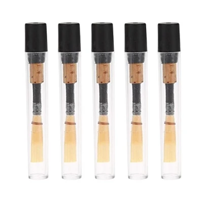 Image of Oboe Reeds, Medium Soft Reeds Cork Reed Wind Instrument Parts with Transparent Tube Sleeve(5Pcs)