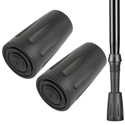 Image of 2 Pcs Walking Stick Rubber Tips, Replacement Pole Ends Trekking Poles Caps，Trekking Tip Protector 11mm Feet Caps for Sticks Hiking
