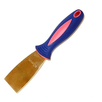 Image of Brass Putty Knife,Putty Scraper Drywall with Rubber Handle Paint Scraper,Paint Remover for Wood,Wallpaper Scraper, Painting Tool,40mm