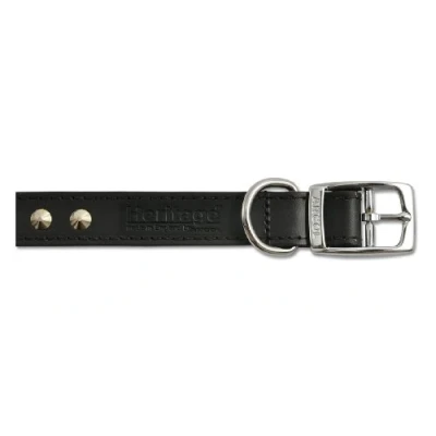 Image of Ancol Comfortable Stylish Leather Black Stud Collar Pet Training Accessory 26 31 cm, Size 2