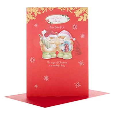 Image of Hallmark 25497034 Loveliest Mum Medium Christmas Card &quot;From Both&quot;