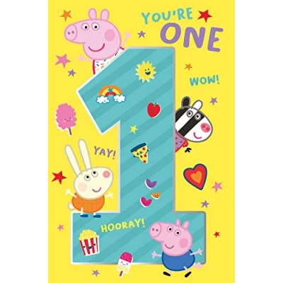 Image of 1st Birthday Card, Card for Birthday, Peppa Pig Official