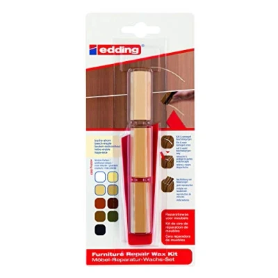 Image of edding 8901 furniture repair wax kit beech/maple for filling in and repairing scratches holes on other wood surfaces