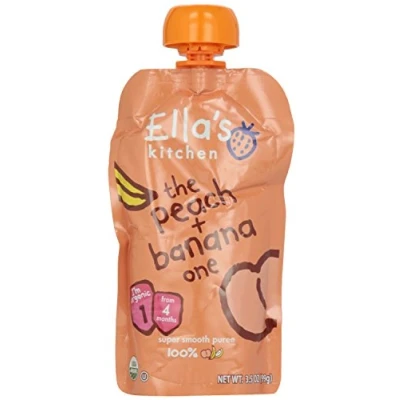 Image of Ella&#039;s Kitchen Organic Peaches &amp; Bananas Stage Baby Food 1 120g